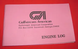 Lot of ten ea. Grumman Gulfstream American Engine Log Books Original Print 1979 